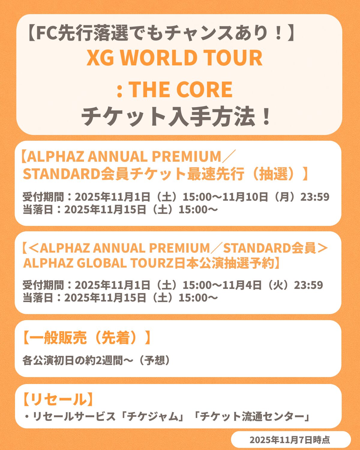 『XG WORLD TOUR: THE CORE』日本公演のチケット申し込み方法